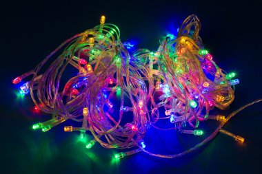 renkli cam elektrikli Noel ışıkları. Dekoratif bayram garla