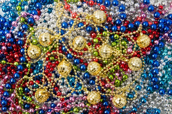 Brillantes perlas de guirnalda, decoraciones de Navidad — Foto de Stock