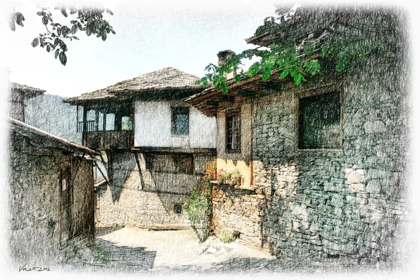 Kovachevitsa village, Bulgarien — Stockfoto
