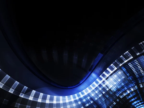 Azul abstrato sobre fundo digital preto — Fotografia de Stock