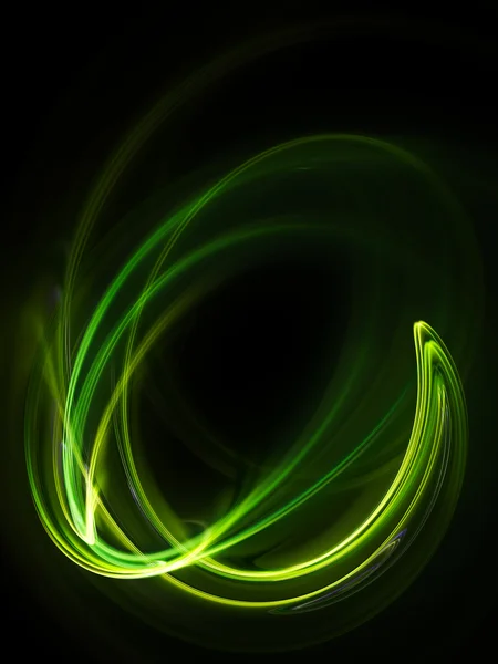 暗い背景に緑色の光のフォーム — ストック写真