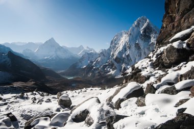 Cho La pass and sunrise in Himalayas clipart