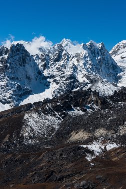 Mountain range viewed from Renjo pass in Himalaya clipart