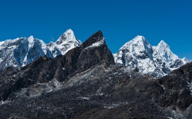 Mountain range viewed from Renjo pass in Himalayas clipart