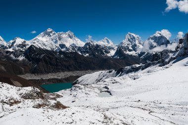 Peaks from Renjo Pass: Everest, Makalu, Lhotse, Cholatse clipart