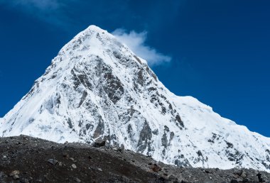 Snowed Pumori summit in Himalaya clipart