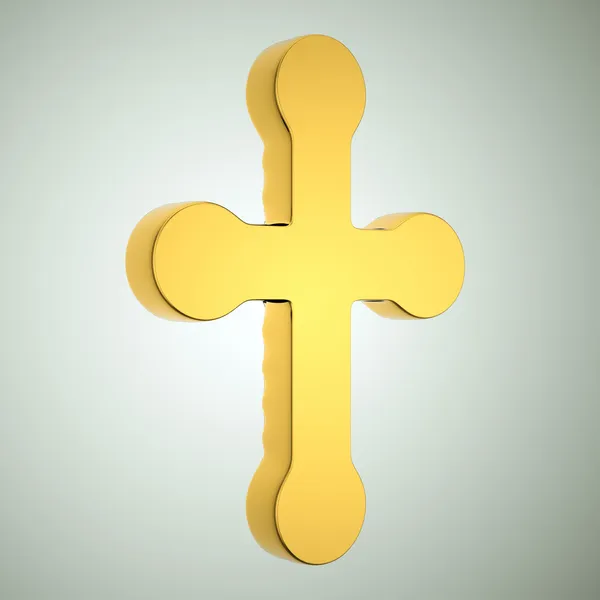 Jewelery and religion: golden cross. — Stock Photo, Image