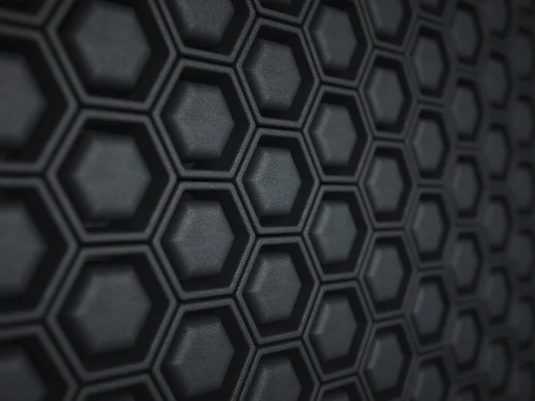 Black leather background with cells or combs