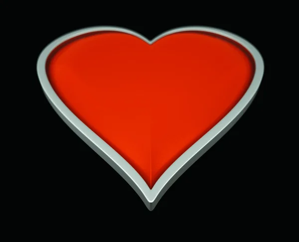 Fatos de cartão: corações com moldura cinza sobre preto — Fotografia de Stock