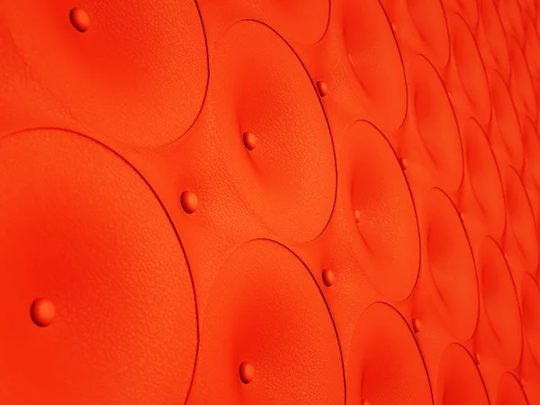 Rotes Ledermuster mit Kreisen und Knöpfen — Stockfoto