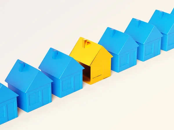 Richtige Immobilienwahl: besonderes goldenes Haus — Stockfoto