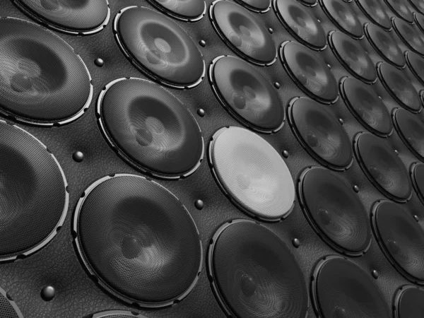 Rare sound quality: unique speaker among common ones — Stock Photo, Image
