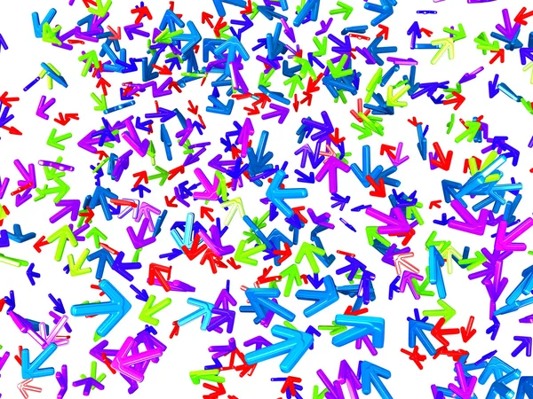 Chaos: colorful arrows with random direction — Stock Photo, Image