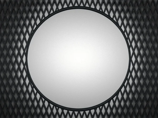 Leather background: grey circle and meshy pattern — Stock Photo, Image