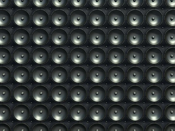 Som e estéreo: alto-falantes pretos sobre padrão de couro — Fotografia de Stock