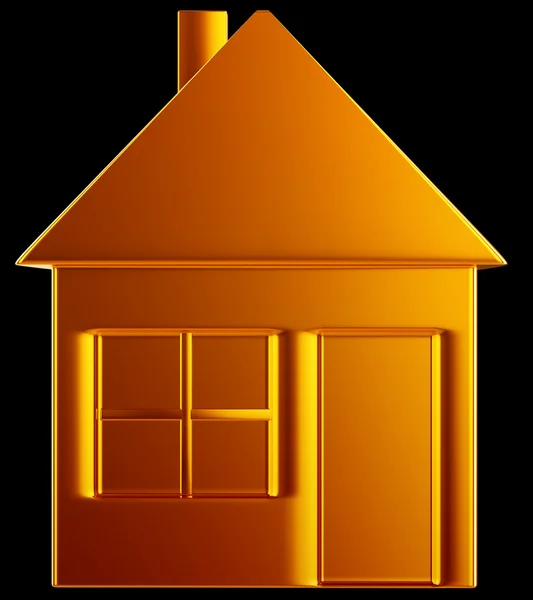 Costly home:: golden house shape — Stock Photo, Image