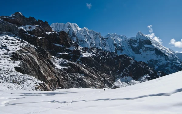 Пересекая перевал Чо Ла в Гималаях — стоковое фото