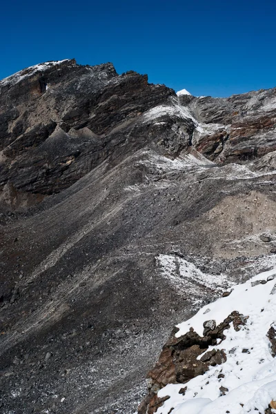 Vue sur la chaîne de montagnes depuis le col de Renjo en Himalaya — Photo