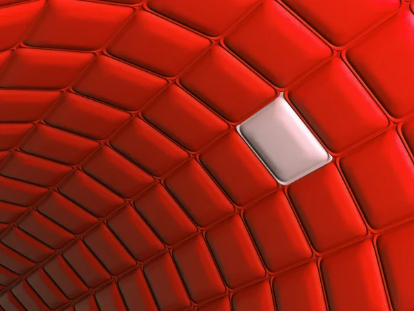 Einzigartigkeit: rote Ledermusterbogenform mit einzigartigen Segmenten — Stockfoto