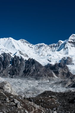 Mountain summits in the vicinity of Cho oyu peak clipart