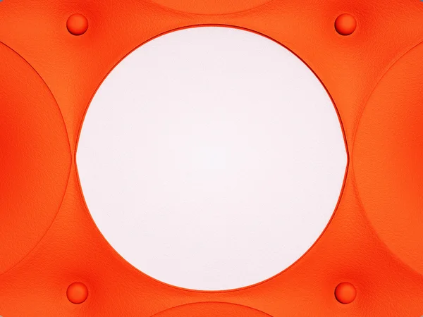Rood leer patroon met witte cirkel en knoppen — Stockfoto
