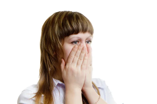 Frightened young woman — Stock Photo, Image