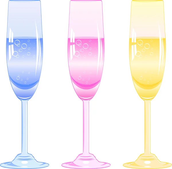 Bicchieri di bevanda frizzante — Vettoriale Stock