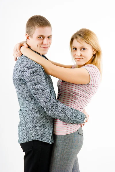 Jongen en meisje knuffelen — Stockfoto