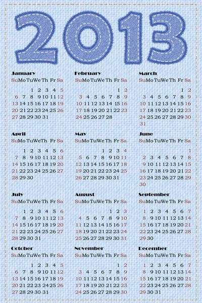 Calendario 2013 — Archivo Imágenes Vectoriales