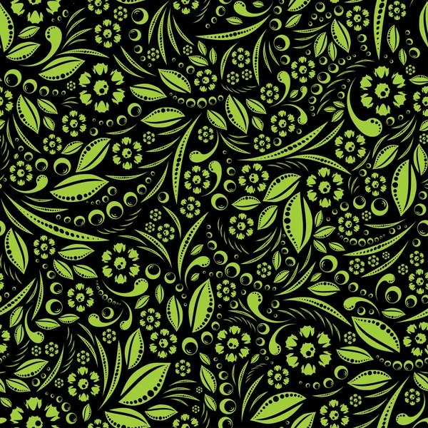 Seamless vector wallpaper. Green vegetation repeating pattern — Stock Vector