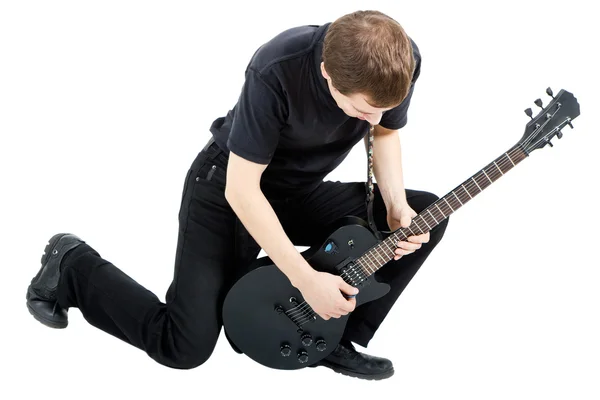Performer mit E-Gitarre — Stockfoto