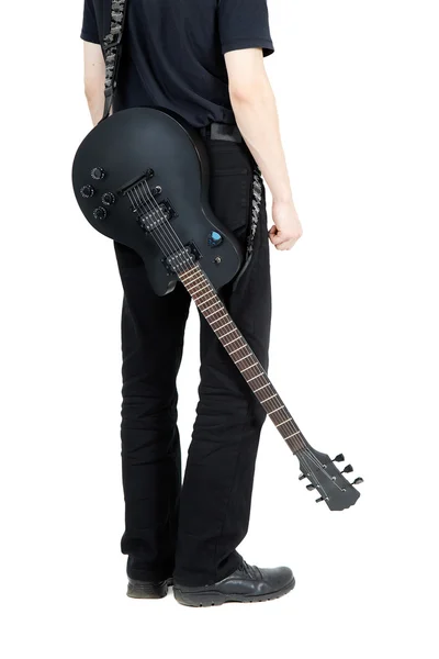 Performer with an electric guitar — Stock Photo, Image