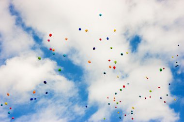 Balloons in the sky clipart