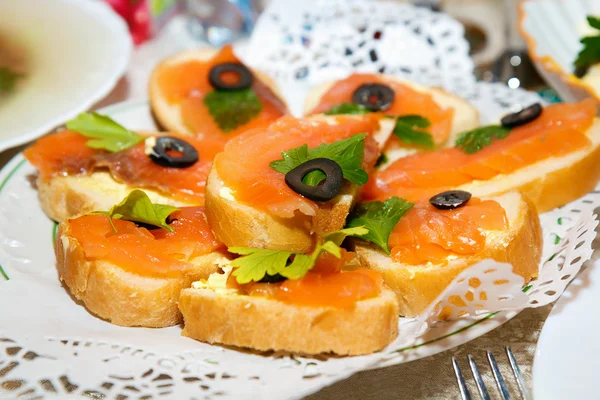 stock image Sandwiches with smoked salmon