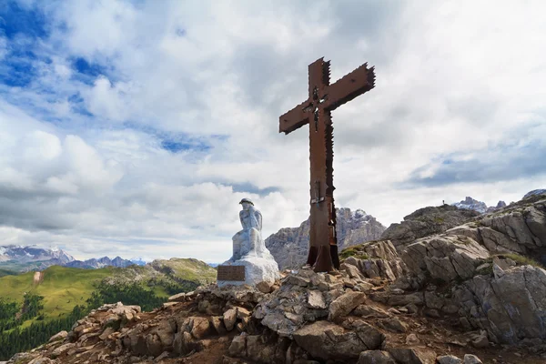 Cross in Castellazzo mount — Stock Photo, Image