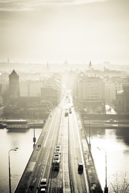 Town in Sepia Colour clipart