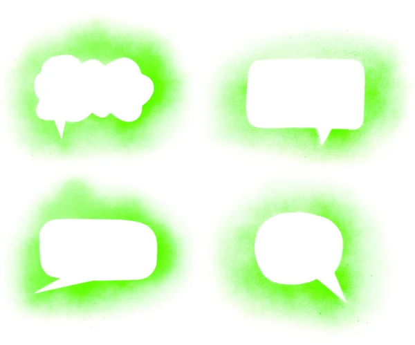 Συννεφάκια ομιλίας χρώμα πράσινο γκράφιτι που — Φωτογραφία Αρχείου