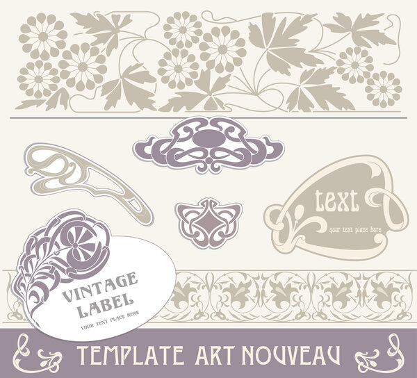 Set vectors art nouveau - lots of useful elements to embellish your layout