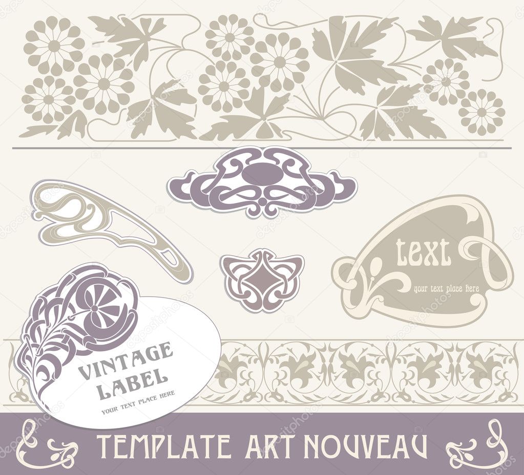 Set vectors art nouveau - lots of useful elements to embellish your layout