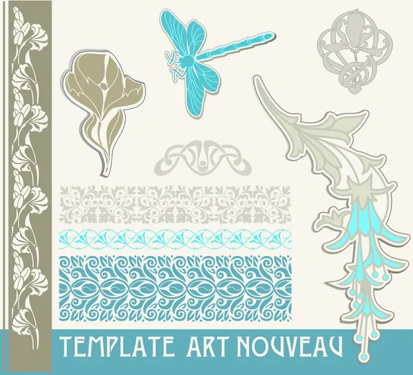 Set vetores art nouveau - lotes de elementos úteis para embelezar o seu layout — Vetor de Stock