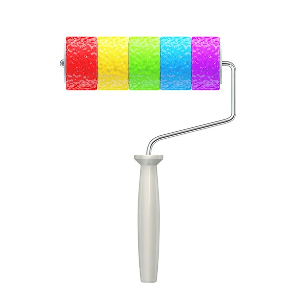 Farve regnbue roll børste - Stock-foto