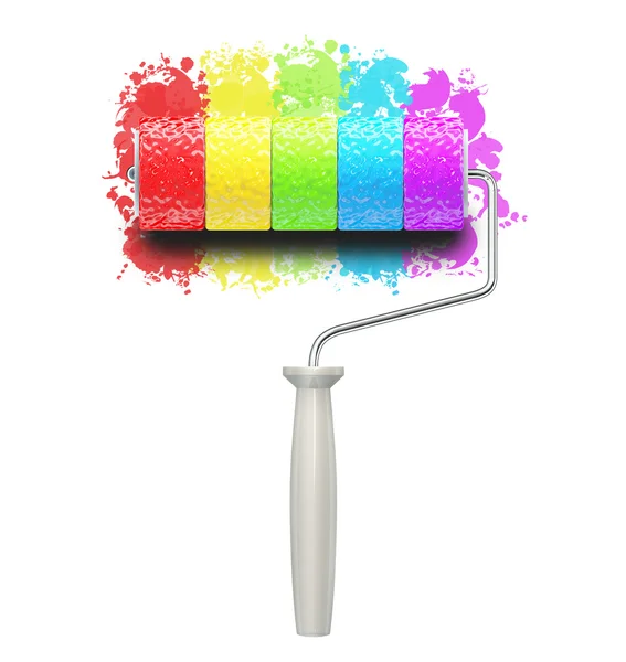 Color rainbow roll brush — Stock Photo, Image