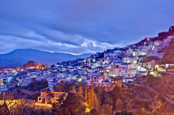 Stock image Sunset on Chefchaouen blue town at Morocco