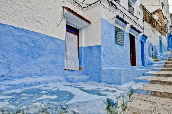 De straten van de stad van chefchaouen, Marokko — Stockfoto
