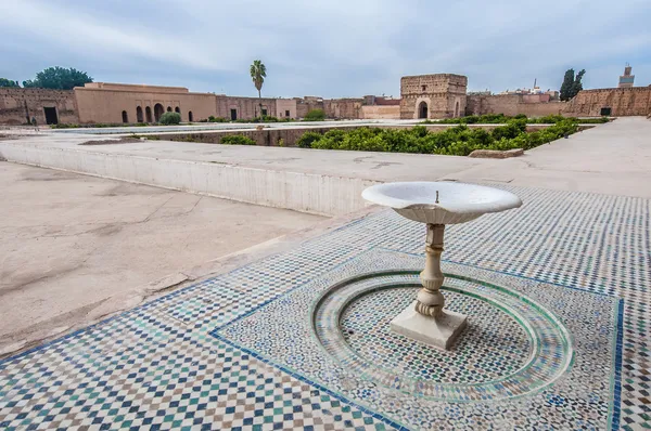 埃尔巴迪宫院子在摩洛哥马拉喀什 — 图库照片