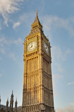 Big Ben tower clock at London, England clipart