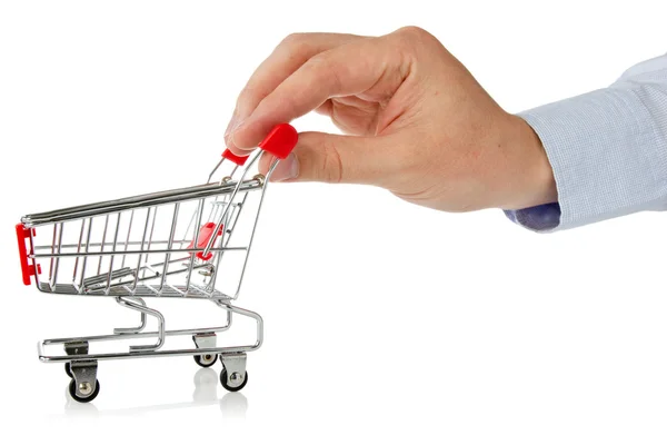 Hand with shopping cart — Stock Photo, Image