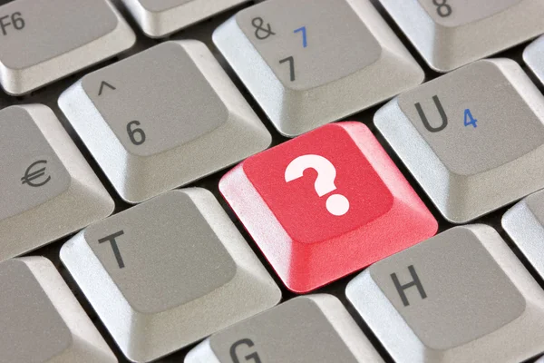 Computer keyboard with question key — Stock Photo, Image