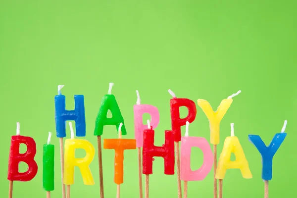 Happy Birthday candle text — Stock Photo, Image