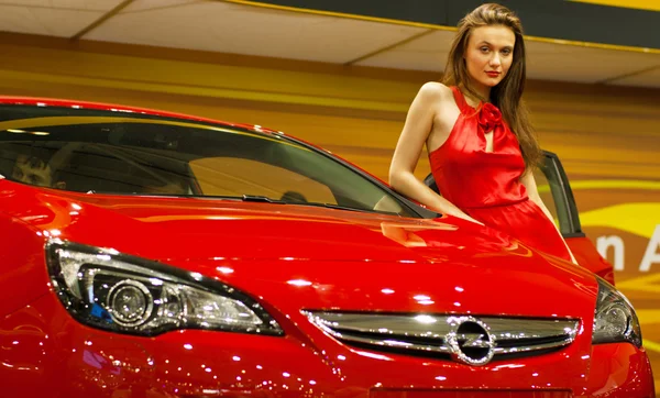 KIEV - MAY 26: Opel Astra GTC at yearly automotive-show "SIA 2012". May 26, 2012 in Kiev, Ukraine. — Stock Photo, Image